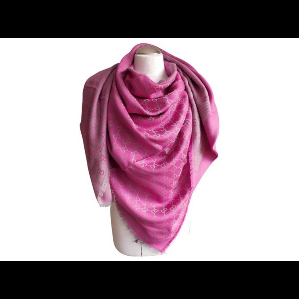 Brand-new Gucci double GG silk wool shawl Scarves